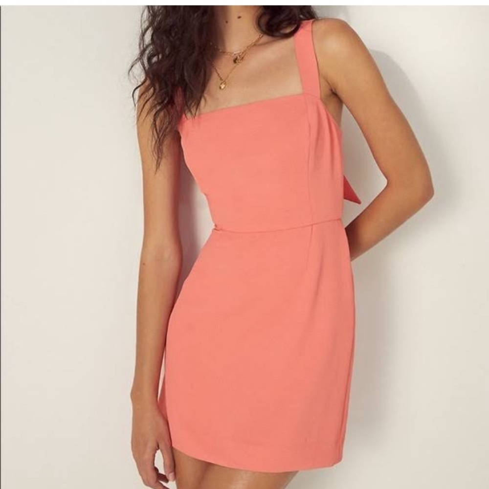 Aritzia coral tie dress